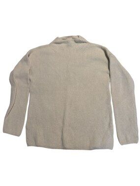 Banana Republic Womens Cream Turtleneck Sweater Medium Cotton/Nylon Blend